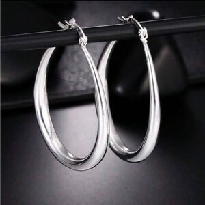 Sterling Silver Large Hoop Earrings